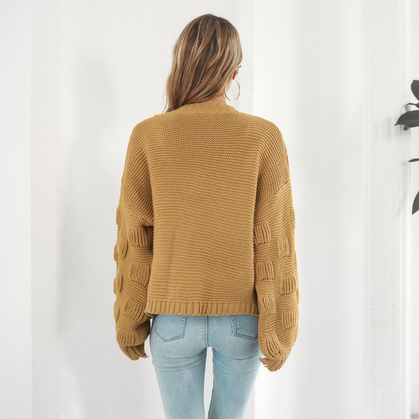 Women's Puff Sleeve Cardigan Sweater