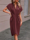 Women's V-neck Batwing Sleeve Dress