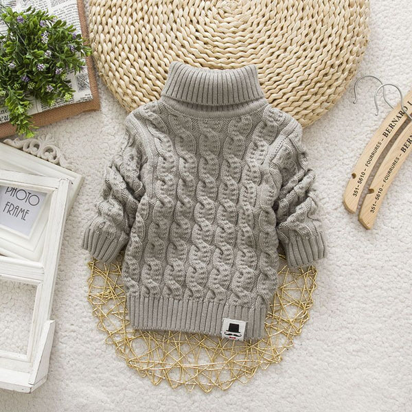 Plush Thick Knitted Fir Bottoming Shirt Baby Children Round Neck High