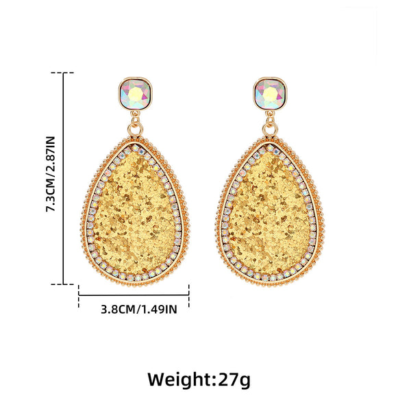 Creative Retro Alloy Diamond Colorful Crystals Earrings For Women