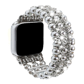 Buy silver Three-row Pearl Diamond Strap