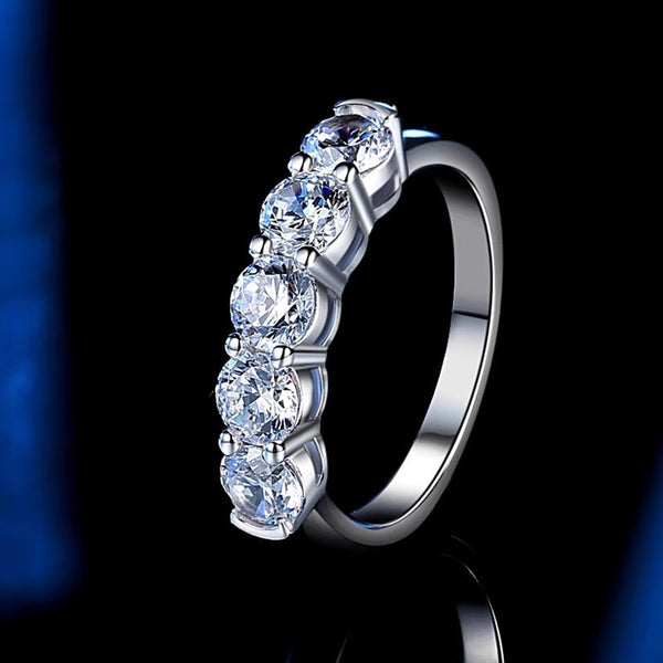 Fashion Personality Silver Moissanite Ring Women