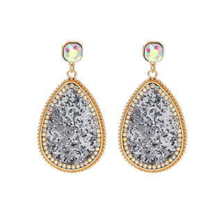 Creative Retro Alloy Diamond Colorful Crystals Earrings For Women