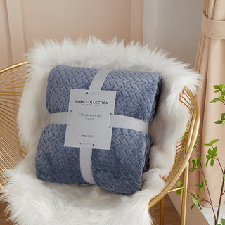 Buy grey-blue Thickened Nap Blanket For Single And Double