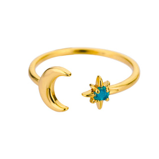 Buy no-2-golden-moon European And American Opening Adjustable Sun Opal Female Ring