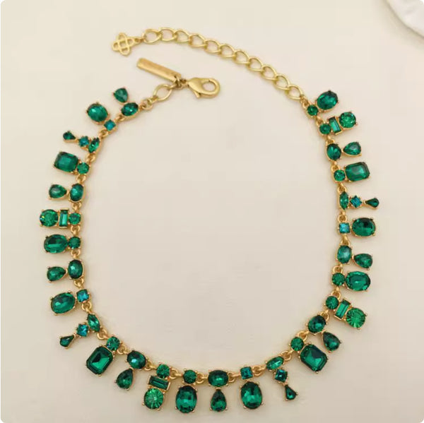 Color Crystal Color Combination Light Luxury Niche Design Temperament High-grade Collar Bone Choker