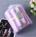 Striped Coral Fleece Soft Towels Suit Soft Skin-friendly Home Wear Blanket Velvet Fabric