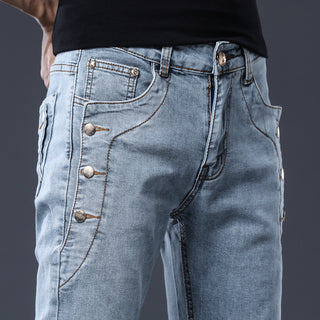 Buy 8906color Men&#39;s All-match Casual Slim Fit Stretch Pencil Jeans