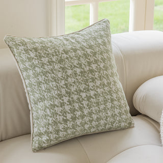 Buy vanilla-green-houndstooth Pure Cotton Cream Style Sofa Pillow Cases Nordic Modern Minimalist Living Room Pillows