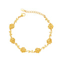 Copper Alloy Gold-plated Frosted Flower Branch Rose Bracelet Advanced Romantic