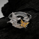 Niche Sterling Silver Color Matching Butterfly Ring Female Opening