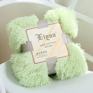 Buy mint-green Super Soft Coral Fleece Blanket Warm Cozy Bedding Blanket Fluffy Sofa Bedding Airplane Hotel Throw Sofa Blanket New