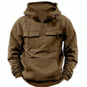 Men's Zip-up Hoodies Sweatshirt With Drawstring And Pocket Design