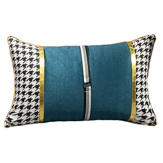 Buy green-waist-pillow-c Houndstooth Sofa Cushion Light Luxury Style Four General Purpose