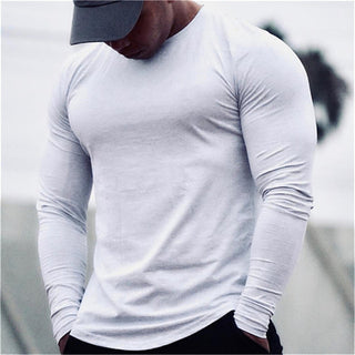 Buy a-white Men&#39;s Long Sleeve Gym T Shirt