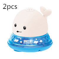 Buy white-blue2pcs New Baby Bathroom Bath Electric Induction Whale Spray Small Toy