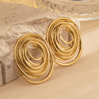 Fashion New Oval Line Women's Stud Earrings