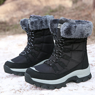 Buy black Velvet Warm Cotton Snow Boots High Cotton-padded Shoes