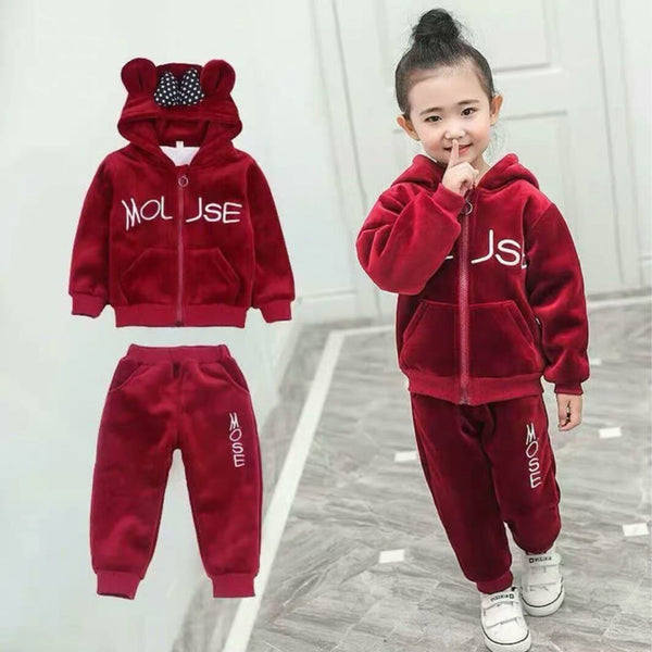 Girls Autumn And Winter Outfits Gold Velvet Thickening