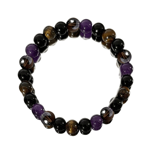 Bracelet Tigereye Tea Crystal Amethyst