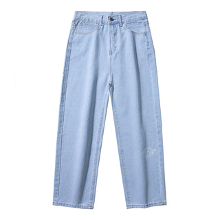 Buy light-blue Men Loose Small Foot Tapered Pants