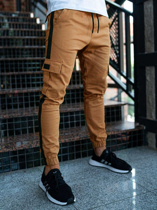 Buy khaki Leather Bound Casual Pants For Men