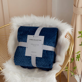 Buy dark-blue Thickened Nap Blanket For Single And Double