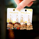 Bell Ethnic Style Bohemian Temperament Small Rice-shaped Beads Enamel Earrings