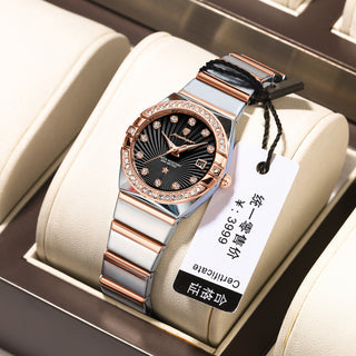 Buy 302-rose-gold-black-surface Women&#39;s Waterproof Luminous Ultra-thin Watch