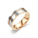 Fashionable All-match Titanium Steel Frosted Two-tone Ring