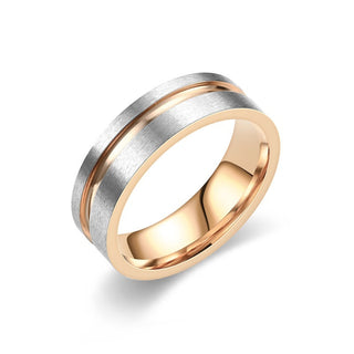 Buy rose-gold Fashionable All-match Titanium Steel Frosted Two-tone Ring