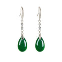 Green Agate Drop-shaped Earrings For Women