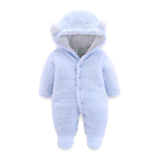 Buy light-blue Winter Baby Jumpsuit Newborn Warm Thick Baby Romper