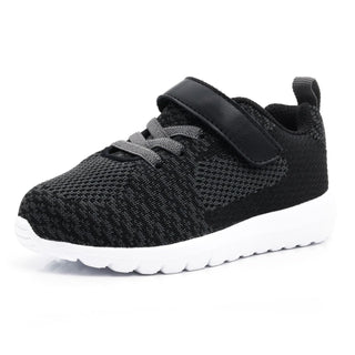 Buy black Pure Color Velcro Sneakers Lightweight Running Shoes For Boys And Girls