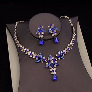 Buy nk-suit-blue Royal Queen Bridal Jewelry Sets For Women Luxury Tiaras Crow