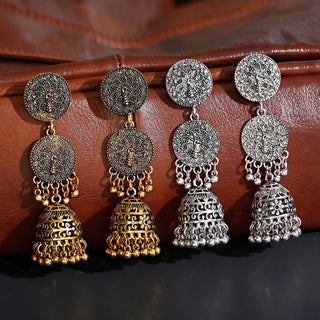 Bohemian Retro Ethnic Style Bell Earrings Women's Long