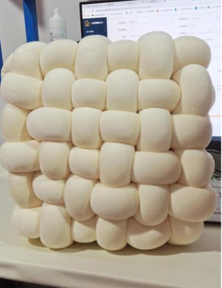 Buy milky-white Creative Home Woven Square Plush Cushion