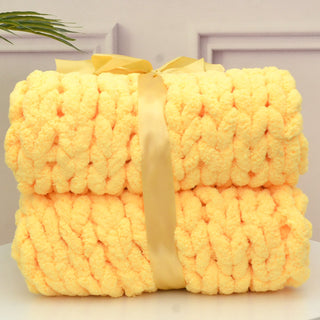 Buy bright-yellow Handmade Thick Wool Woven Blanket Sofa