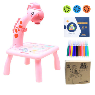 Buy pink-deer-ecommerce-box Children LED Projector Art Drawing Table Toys Painting Board Desk