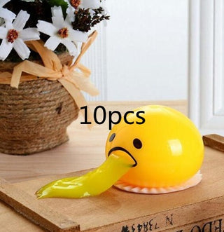 Buy yellow10pcs Puking Ball Brother Egg Yolk Pinch Vomit Spoof And Play Tricky Toys