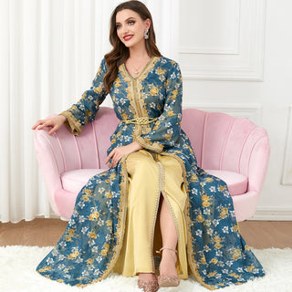 Buy color Women&#39;s Muslim Clothing Set Fashion Robe