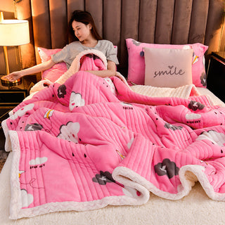 Buy sweet-convention Cashmere Three-layer Blanket Thickened Warm Feather Silk Blanket