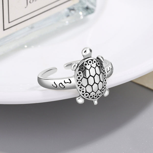 Retro Old Turtle Ring Artistic Personality Versatile Opening