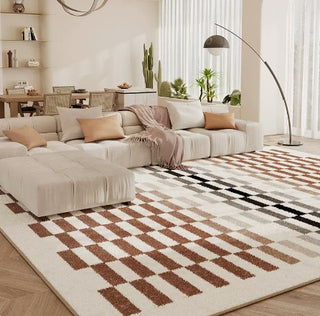 Buy the-half-moon-of-lingxi Living Room Carpet Checkerboard Bedroom Floor Cushion Sofa Coffee Table Blanket Dirt Resistant