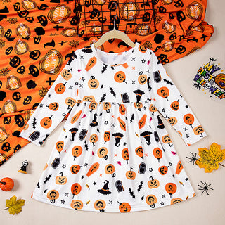 Buy hat-pumpkin Girls&#39; Halloween Party Clothes Printing