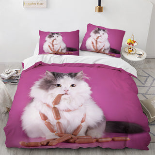 Buy color11 White Cute Cat Bedding Set Girl Ladies Bedroom Comfort Duvet Cover