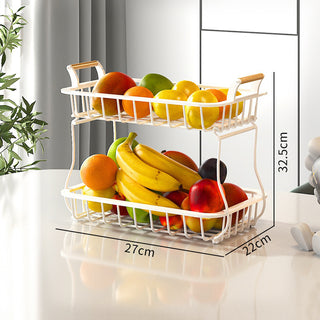 Buy white Fruit Shelf Vegetable Shelf Double Layer