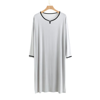 Buy light-gray Long Below The Knee Soft Draping Bathrobe Men&#39;s Pajamas