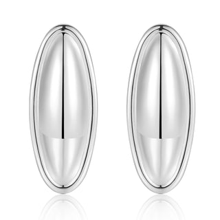 Buy silver Simple Elegant Long Oval Earrings