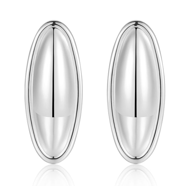 Simple Elegant Long Oval Earrings